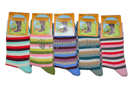   Дамски памучни чорапи - райе 36/40 - 5бр./пакет